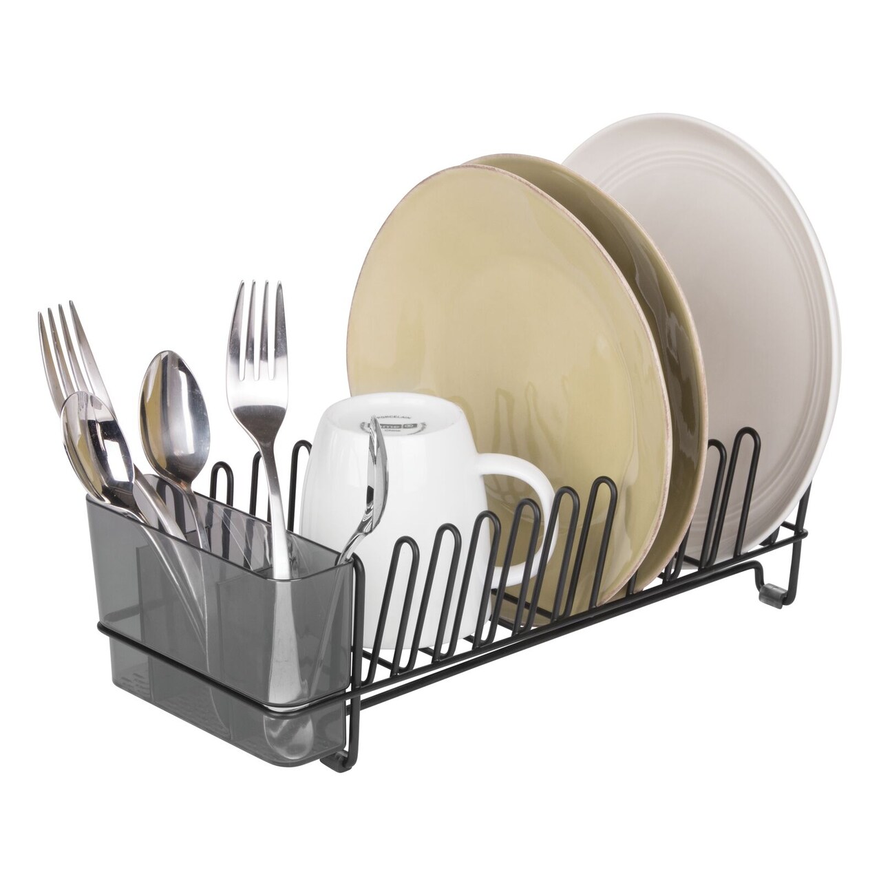 mDesign Compact Countertop, Sink Dish Drying Rack Caddy